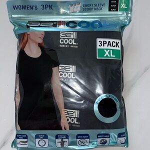 🌴32 Degrees Weatherproof Women's Short Sleeve Scoop Neck 3 Pack Size XL